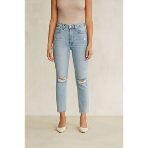 Reformation High and Skinny Jeans Womens 25 Miami Destroyed Cropped Denim
